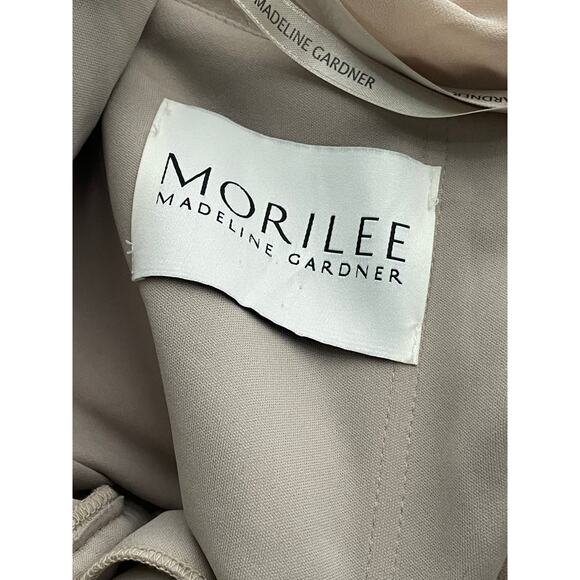 Morilee by Madeline Gardner Latte Taupe Long Gown Chiffon Dress Plus size - Picture 4 of 13